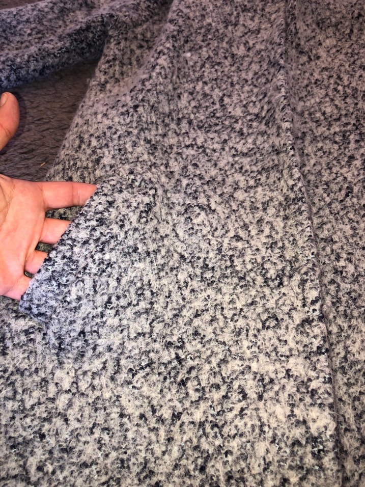 Kapüşonlu gri diz boyu  kaban - Görsel 5