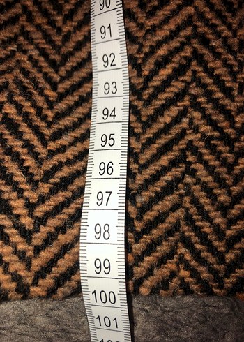 Kahverengi Balıksırtı Desenli Kaban - Görsel 7