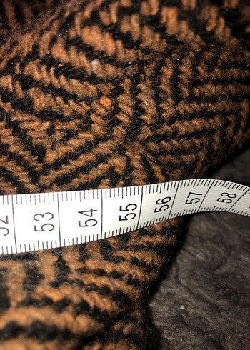 Kahverengi Balıksırtı Desenli Kaban - Görsel 6