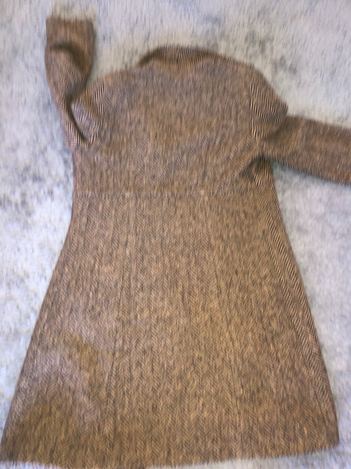 Kahverengi Balıksırtı Desenli Kaban - Görsel 3