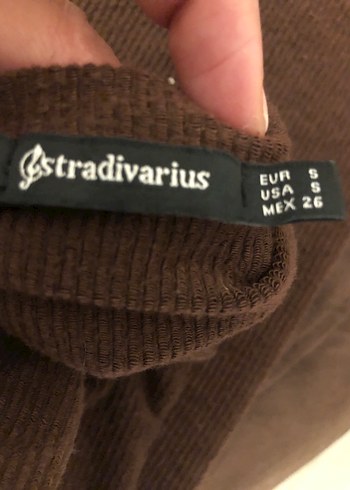 Orijinal stradivarius Kahverengi Uzun ribana Elbise - Görsel 8