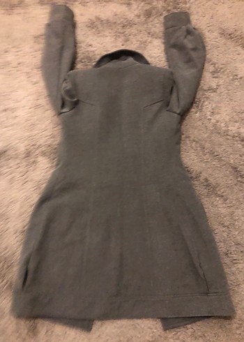 Gri Kadın Midi Kaban,Normal Kesim - Görsel 3