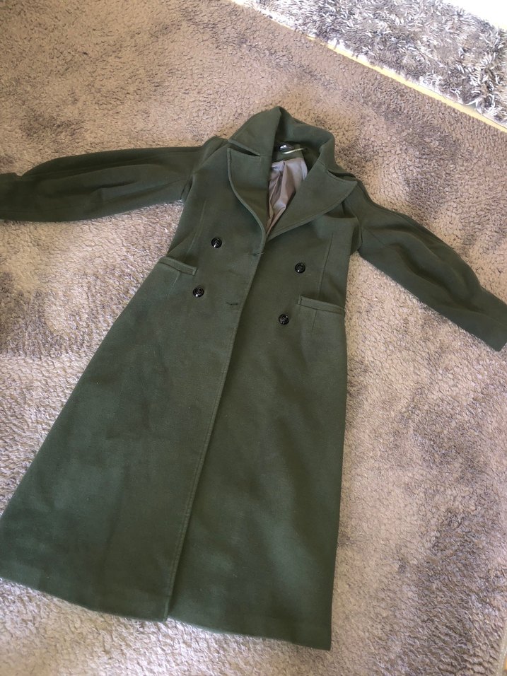 Orijinal ADİL IŞIK Uzun Koyu Yeşil Kaban - Görsel 2