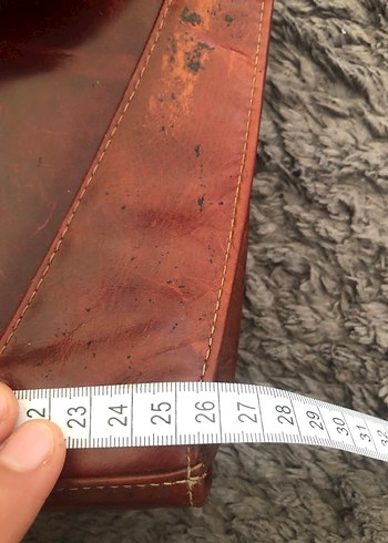 Klasik Kahverengi Deri Kadın el Çanta - Görsel 6