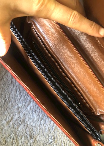 Klasik Kahverengi Deri Kadın el Çanta - Görsel 4