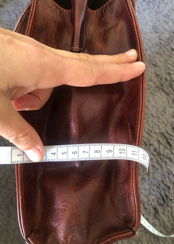 Klasik Kahverengi Deri Kadın el Çanta - Görsel 8