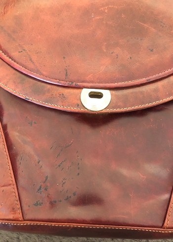 Klasik Kahverengi Deri Kadın el Çanta - Görsel 5