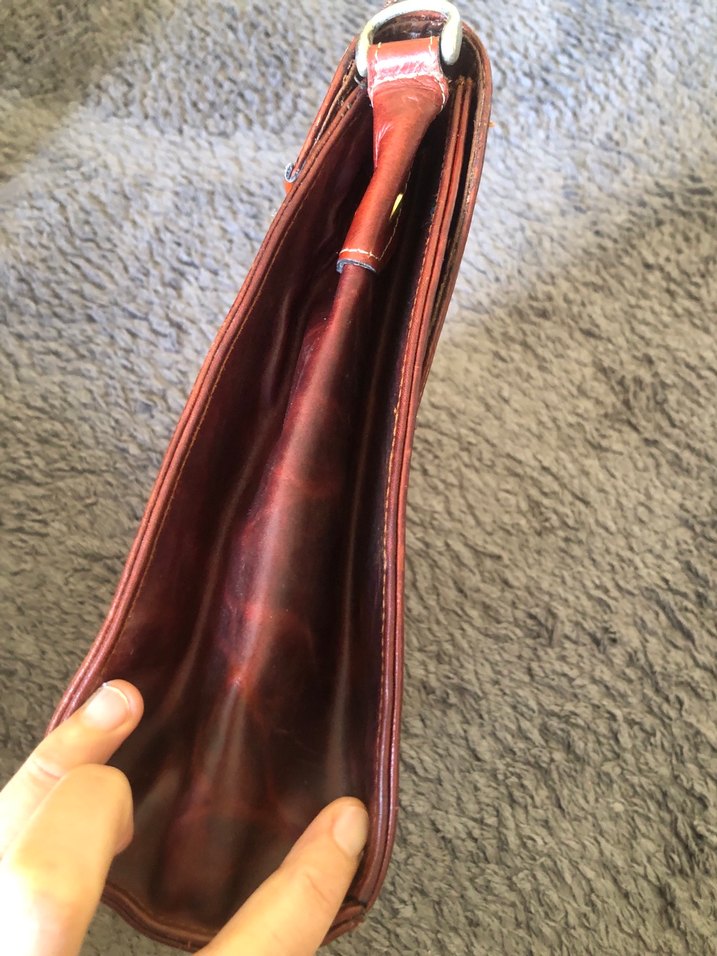 Klasik Kahverengi Deri Kadın el Çanta - Görsel 3