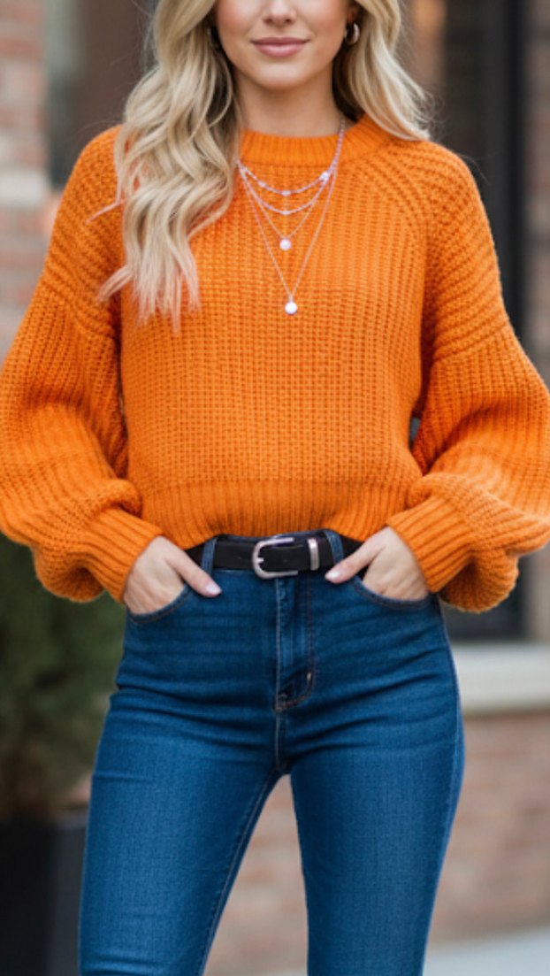 Orijinal H&M balon kol kazak - Görsel 2