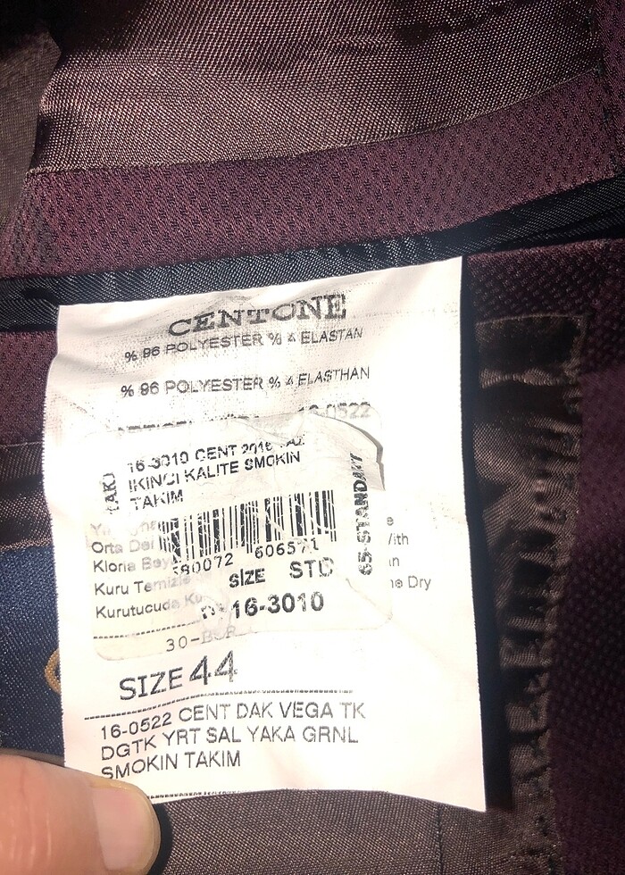 CENTONE smokin ceket 44 beden - Görsel 5