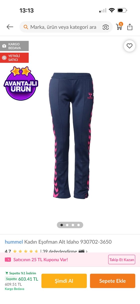 Pembe Bağlama Desenli Kadın Eşofman Altı hummel - Görsel 2