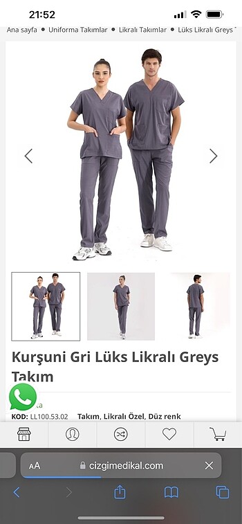 Çizgi medikal scrubs takım