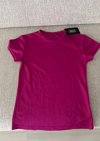 Kadın Parlak Pembe Kısa Kollu Tişört drifit kumaş