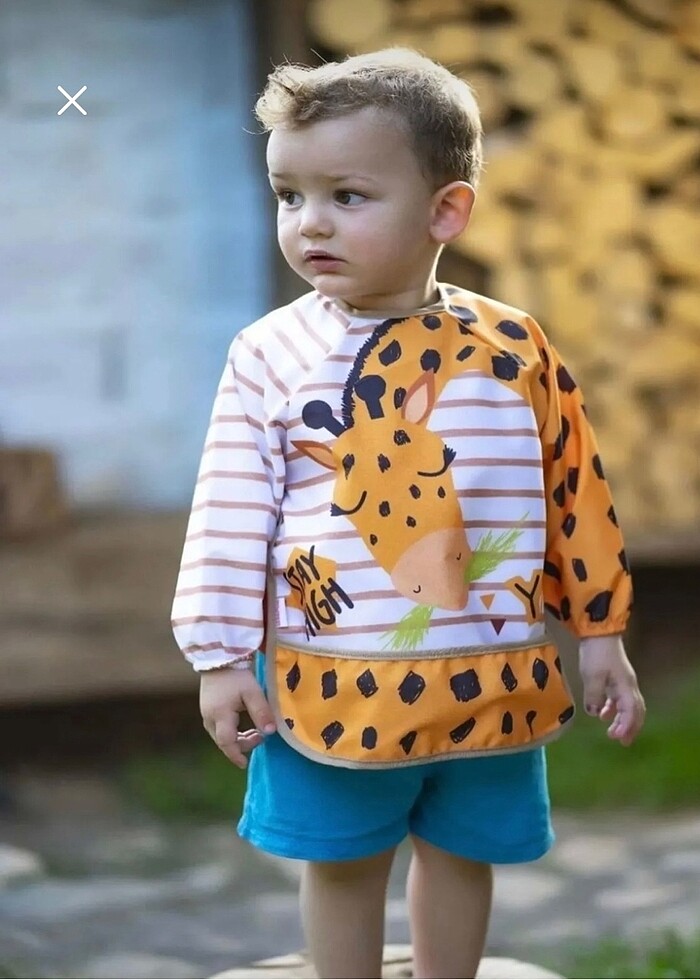 Safari desenli bebek mama önlüğü - Görsel 2