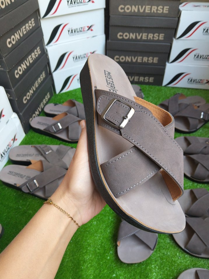 Kahverengi Erkek Sandalet, Tokalı, Kauçuk - Görsel 4