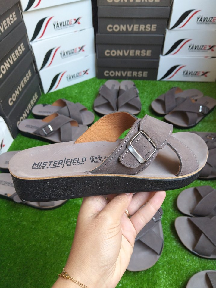 Kahverengi Erkek Sandalet, Tokalı, Kauçuk - Görsel 5