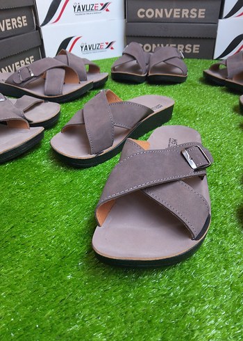 Gri Erkek Sandalet, Tokalı, Günlük - Görsel 5