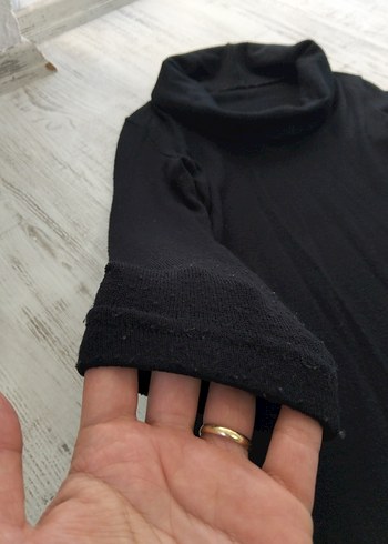 Diğer Siyah Yüksek Yakalı Kadın Triko Elbise