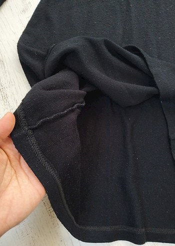 l Beden Siyah Yüksek Yakalı Kadın Triko Elbise