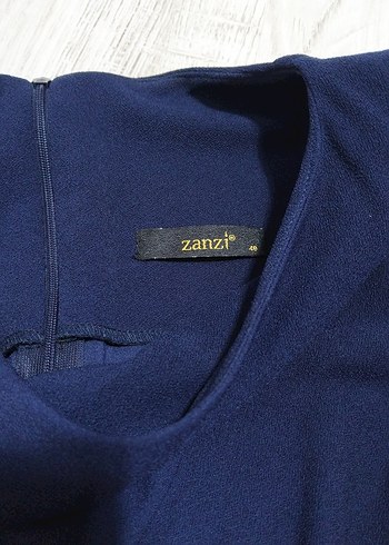 Lacivert Drapeli Midi Elbisesi - Görsel 5