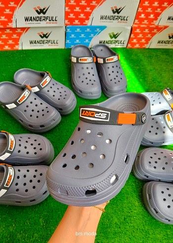 Crocs Gri Erkek Sandalet Velcro Bantlı