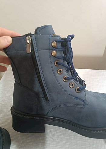 Mavi Süet Erkek Biker Botları - Görsel 6