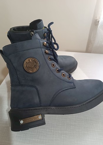 Mavi Süet Erkek Biker Botları - Görsel 4