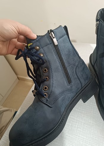 Mavi Süet Erkek Biker Botları - Görsel 7