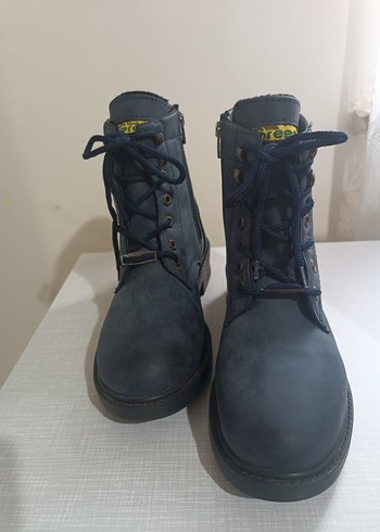 Mavi Süet Erkek Biker Botları - Görsel 2