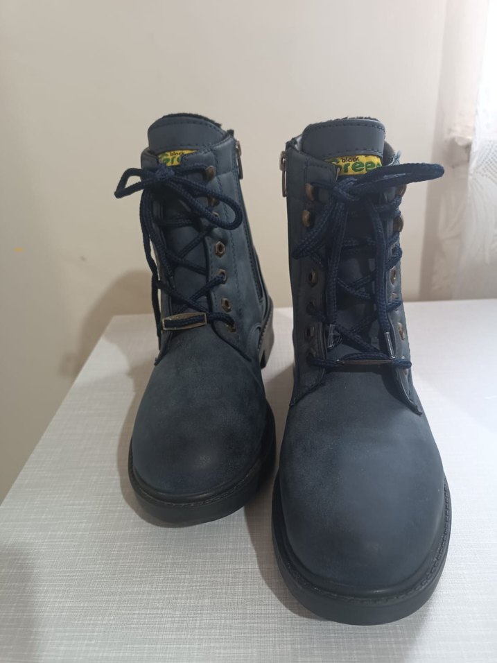 Mavi Süet Erkek Biker Botları - Görsel 2