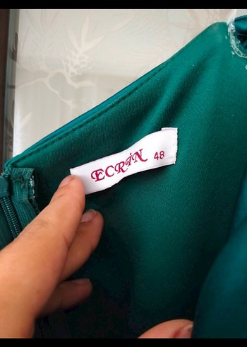 Drapeli Uzun Yeşil Kadın Abiye Elbise - Görsel 8