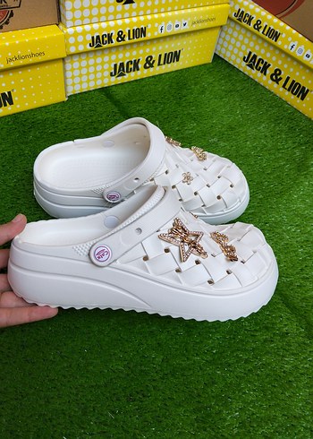 Crocs Beyaz Dolgu Topuklu Günlük Kadın Terlik