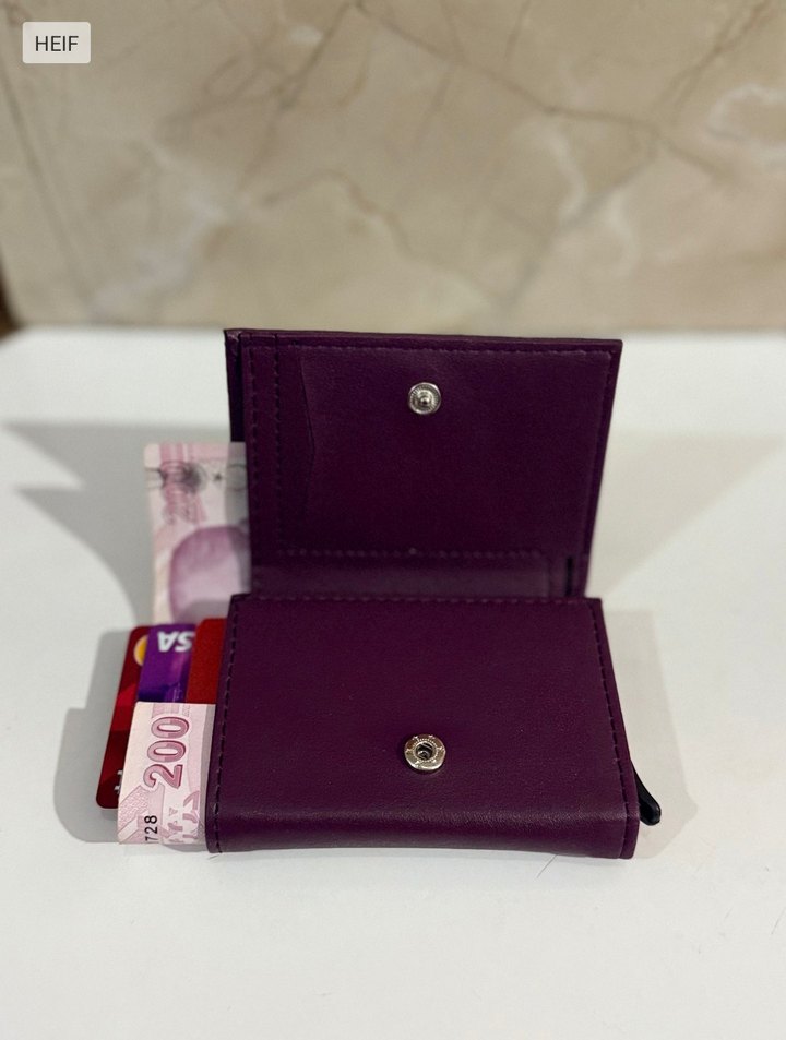 Mor Minimalist Erkek Cüzdanı - Görsel 2