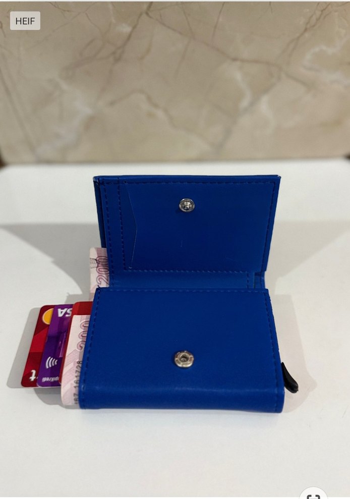 Minimalist Mavi Erkek Cüzdanı - Görsel 2