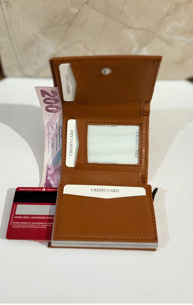 BOSS Kahverengi Deri Erkek Cüzdanı - Görsel 3