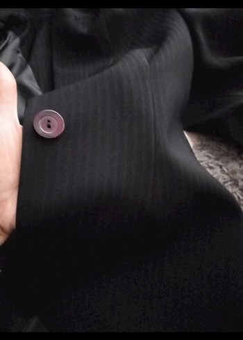 S beden office siren vintage siyah kumaş ceket - Görsel 3