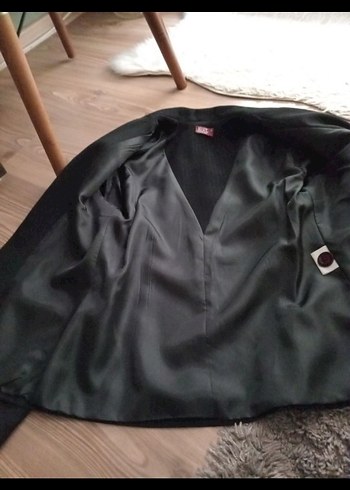 S beden office siren vintage siyah kumaş ceket - Görsel 2