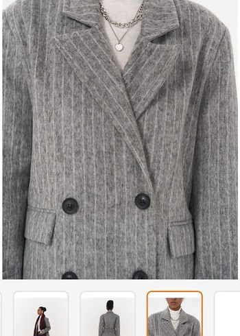 Çizgili Gri Uzun Kaban Mai - Görsel 4