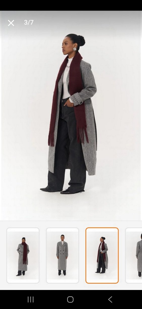 Çizgili Gri Uzun Kaban Mai - Görsel 2