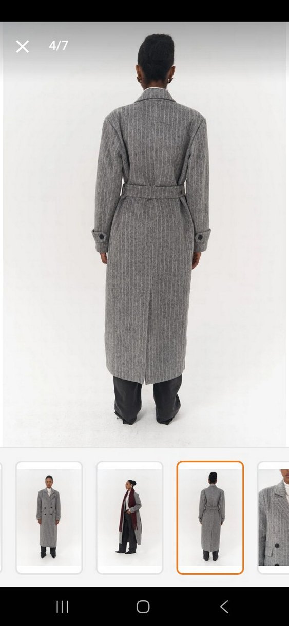 Çizgili Gri Uzun Kaban Mai - Görsel 3