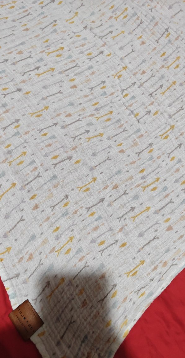 Gri Desenli Beyaz Müslim Bebek Battaniyesi mujo baby - Görsel 2