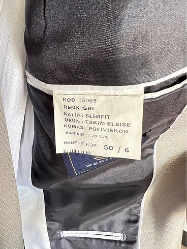 50 Beden Erkek damatlık