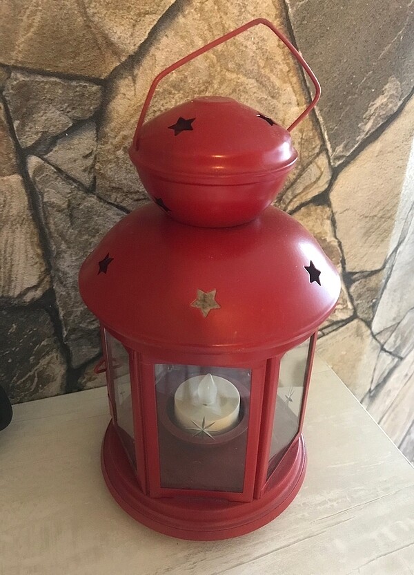 Kırmızı dekoratif mumluk ???? - Görsel 2