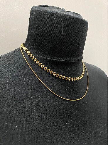 Tasarımcı Gold çelik choker tasma kolye