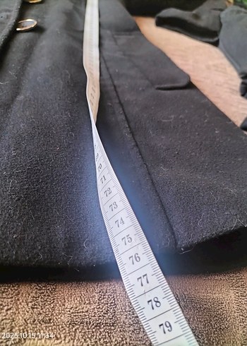 Çift Düğmeli Siyah Kaban - Görsel 6