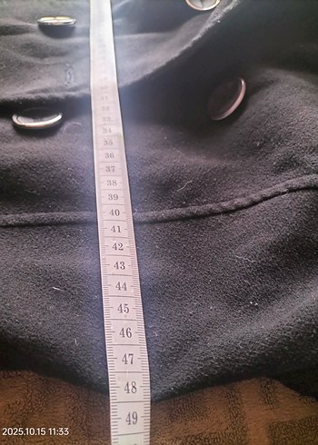 Çift Düğmeli Siyah Kaban - Görsel 5