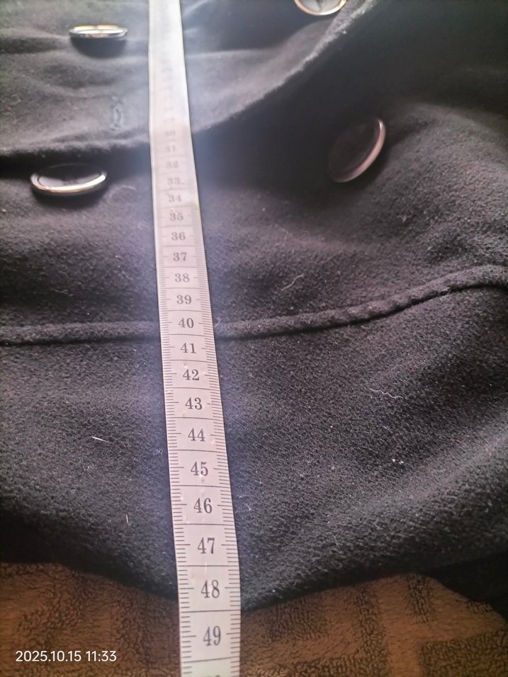 Çift Düğmeli Siyah Kaban - Görsel 5