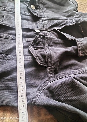 füme Düğmeli Kadın Denim Ceket - Görsel 5