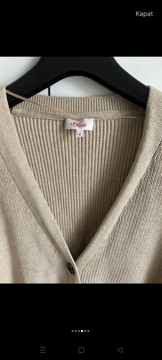 Bej Örgü Salaş Midi Hırka - Görsel 3