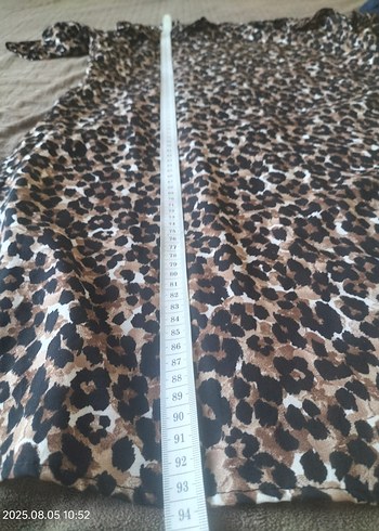 Leopar Desenli Kolsuz Midi Elbise - Görsel 5